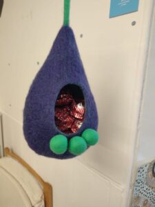Purple felt pod