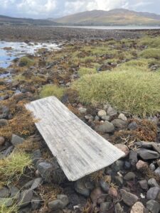Plastic on the shore Loch Creran